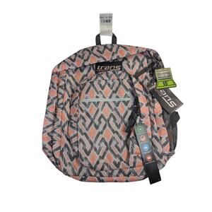 Trans JanSport SuperMax Backpack Shady Gray IKat Maze With 15" Laptop Sleeve NWT